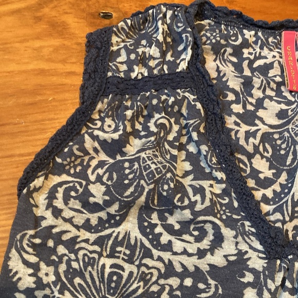 CHARLOTTE *Bundle/2* Blue & Pink Printed Tank Top Semi-Sheer - Picture 4 of 12